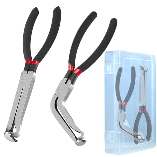 Elektrische Trennungszange, elektrische Anschlusszange für Autos, Kraftstoffleitung Benzin -Clip -Rohrzange, Trennungswerkzeuge für Kfz -Schlauch für Push -Tab -Stecker (1*RED60 °+1*Rot gerade) von LOKAXXZU