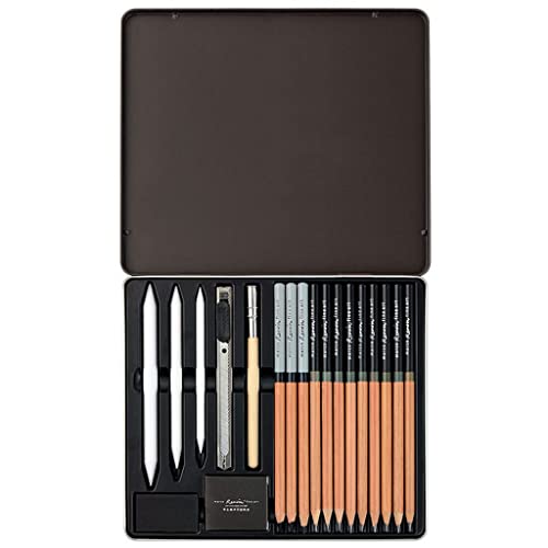 LOKAXXZU 19 PCs Sketch Bleistift Toolset Professionelles Skizzierstifte Holzkohle -Sets Art -Sendungen wie Sparsamer, Radiergummi von LOKAXXZU