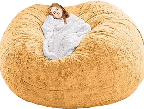 LOKAXXZU 7ft Bohnenbeutel Stühle für Erwachsene, (kein Füllstoff) Langlebiger bequemer Stuhl PV Bohnenbeutel Sofas Kunstsofa Wohnzimmerbett große Bohnenbeutel Stühle für Erwachsene, Gelb gelb von LOKAXXZU