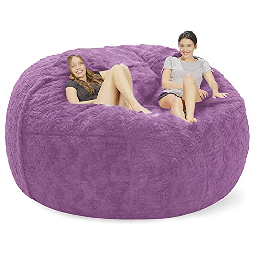 LOKAXXZU 7ft Bohnensack Stuhl, (kein Füllstoff) Langlebiger bequemer Stuhl PV Bohnenbeutel Sofas Kunstsofa Wohnzimmerbett große Bohnenbeutel Stühle für Erwachsene, lila von LOKAXXZU