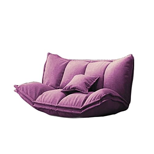 LOKAXXZU Bohnenbeutel moderner Boden fauler Sofa Couch Back 5Position Verstellbares faltbares Freizeitsofa für Viedo Gaming Floor Stuhl (Farbe: Lila) von LOKAXXZU