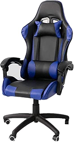 LOKAXXZU Bürostuhl Computer Gaming Chair Ergonomic Office Stuhl Desk Stuhl mit lumbaler Unterstützung PU Leather Executive High Back, Blue, 70x70x125 cm von LOKAXXZU