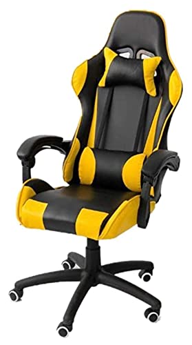 LOKAXXZU Bürostuhl Computer Gaming Chair Ergonomic Office Stuhl Desk Stuhl mit lumbaler Unterstützung PU Leather Executive High Back, Gelb, 70x70x125 cm von LOKAXXZU