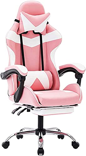 LOKAXXZU Bürostuhl Computer Gaming Chairs Ergonomische Computerspielstühle für das im Internet Haushalt einstellbare Liege, hellgrau von LOKAXXZU
