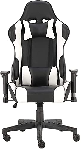 LOKAXXZU Bürostuhl Computer Rennstuhl Schwenkstuhl Gaming -Stuhl mit PU Leder -Kopfstütze Lendenwirbelseiter Schreibtischstühle, Bildfarbe, 70x70x125 cm von LOKAXXZU