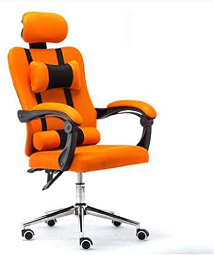 LOKAXXZU Bürostuhl Computerstuhl Spitzenstuhl Office Stuhl Lügen und Hebepersonal Sessel mit Fußstützesschiff für Heim, Orange Keine Fußstütze von LOKAXXZU