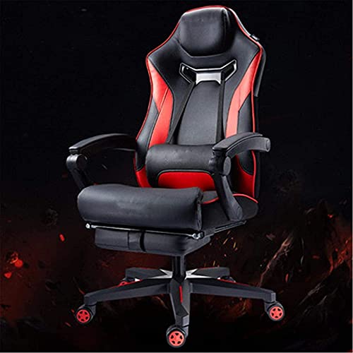 LOKAXXZU Bürostuhl Gaming Chair Home Sitzstuhl Liftstuhl im Hintergrund Schwenkstuhl Gaming Stuhl Liegend Computerstuhl, rot von LOKAXXZU
