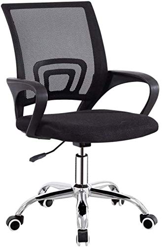 LOKAXXZU Bürostuhl mit Armlehnen Mesh Back Swivels Stuhl Home Staff Chair Lift Studenten Schlafsaal, Schwarz von LOKAXXZU