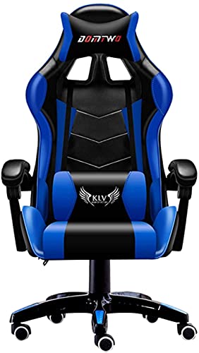 LOKAXXZU Office Chair Computer Games Gaming Chair Ergonomic Computer Sessel Büro Home Drehmassage Stuhl Hebel, Blau ohne Fußstütze von LOKAXXZU