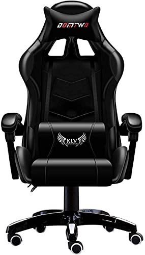 LOKAXXZU Office Chair Computer Games Gaming Chair Ergonomic Computer Sessel Büro Home Drehmassage Stuhl Hebel, Schwarz ohne Fußstütze von LOKAXXZU