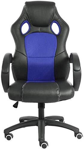 LOKAXXZU Office Chair Ergonomic Gaming Chair High-Racing-Supervisor Computer Desk Office Stuhl Verstellbarer Bürostuhl, Blau, 117-127x65 cm von LOKAXXZU