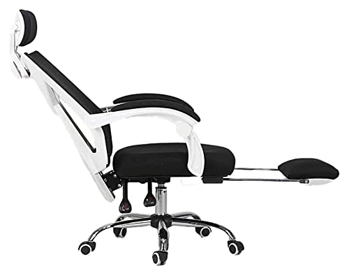 LOKAXXZU Office Chair Game E Sportstuhl, schwarzer Stoff, ergonomischer Computer, 360-Grad-rotierende verstellbare Armlehne High-Back-Stuhl, weiß von LOKAXXZU