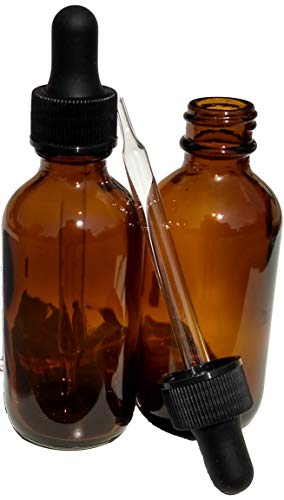 LOKAXXZU Tropfenstopp 2oz Bernsteinglas Tropper -Flaschen (60 ml) mit verjüngten Glasropfen - Packung von 2 von LOKAXXZU