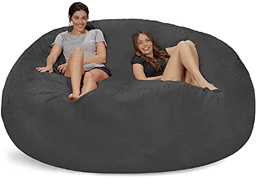 Sitzbeutelstuhl für Erwachsene, 7 Fuß riesige Bohnenstuhlstuhlabdeckung für Erwachsene, Wildleder -Bohnen -Taschenstühle für Erwachsene Innenräume, weiche flauschige tragbare Wohnzimmerfaulsofa -Bett von LOKAXXZU