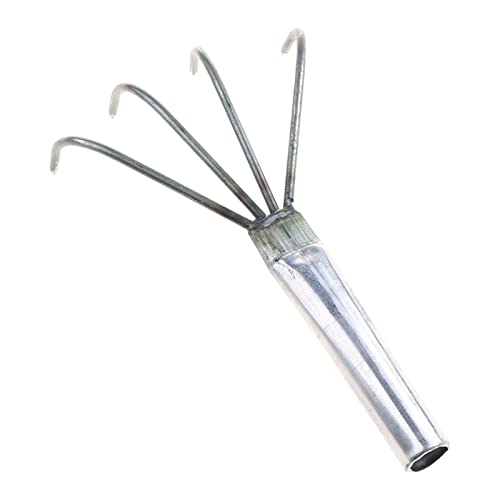 Teppiche Rechen 10pcs Landwirtschaft Kohle Stahl vierzahntor Rechen kleiner Griff Erdnuss Rasen Blatt Pinzette Gartenwerkzeug von LOKAXXZU