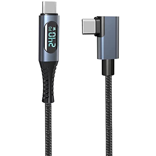 LOKEKE 240 W USB 4.0 PD Typ C Kabel mit LED-Display für Thunderbolt 4, 8K @ 60 Hz 40 Gbit/s USB Typ C Stecker auf USB C Stecker, 90 Grad Kabel, kompatibel mit MackBook i Pad Galaxy Laptop von LOKEKE