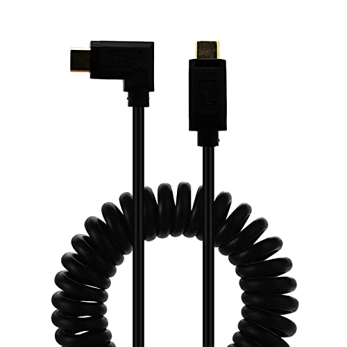 LOKEKE Coiled USB C to USB C Cable, Spring TYPE C Male to TYPE C Male with 90 Degree Angle Charging Cable Adapter Cord Compatible with Computer/Phone/Pad/Laptop/Tablets(1.2M, M to M 90 Degree) von LOKEKE