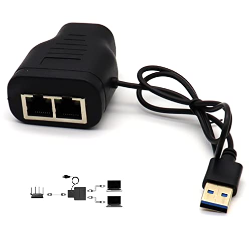 LOKEKE RJ45 Netzwerk Splitter Adapter, RJ45 1 zu 2 LAN Ethernet Netzwerk Adapter Konverter mit USB Netzkabel Kabel für Cat6 / Cat7 LOKEKE RJ45 Netzwerk Splitter Adapter, RJ45 1 zu 2 LAN Ethernet Netzwerk Adapter Konverter mit USB Netzkabel Kabel für Cat6 / Cat7 von LOKEKE