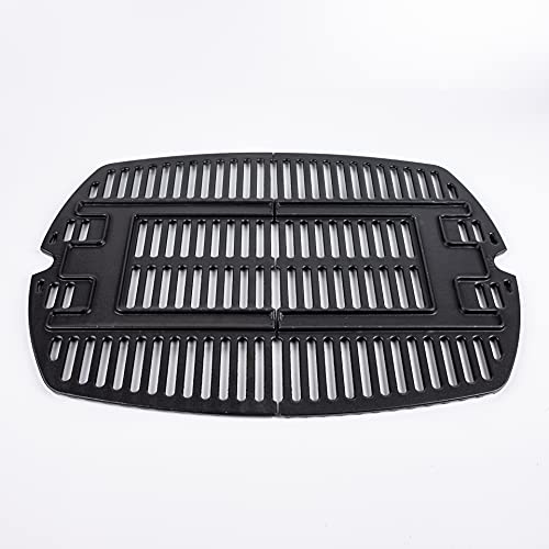 LOKHING Grillrost Gusseisen Grill Ersatzteile Zubehör Passen für Weber Q200, Q220, Q2000 Series Grills, Weber 7645, 65811 Grill Modelle,(54,61 x 38,76 cm) von LOKHING