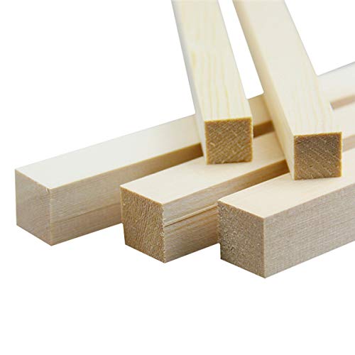 LOKIH 5pcs Kiefernquadratische Hölzerne Stöcke Holzleisten Ideal Auch Für Den Modellbau, Heimtextilien 500mm,20mmx20mmx500mm（5pcs） von LOKIH