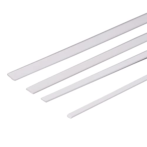 LOKIH ABS Flachstangen Stangen, Für Architektur-Modellbau, Weiß,4.5mmx1.5mmx250mm（10pcs） von LOKIH