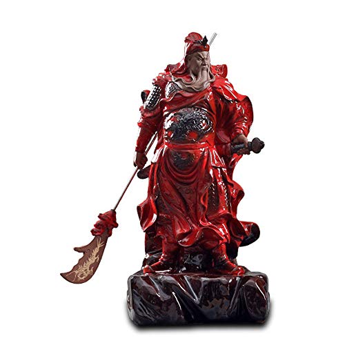 LOKIH Feng Shui 56 cm Hoch Guan Yu/Guan Gong Warlord Statue Halten Messer Cuan Yu Gong/Kwan Kung/Guangong Chinese SZA Decor,Rosa von LOKIH