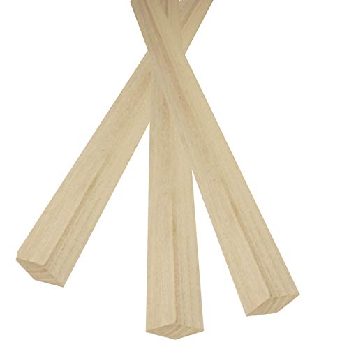 LOKIH Paulownia Square Wood Stick Holzstäbe Quadratisch Holzleisten Für DIY Handwerk Für Modellbau - Holz,15mmx15mmx500mm(3pcs) von LOKIH