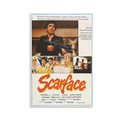 LOKJKOEQ Scarface Poster Poster Dekorative Malerei Leinwand Wandkunst Wohnzimmer Poster Schlafzimmer Malerei 12x18inch(30x45cm) von LOKJKOEQ