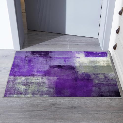 LOKMU Rutschfester Teppich, lila und grau, abstrakte Kunst, Heimdekoration, Teppich für Klassenzimmer, Wohnzimmer, Schlafzimmer, Esszimmer, Kinderzimmer, 60 x 90 cm LOKMU Rutschfester Teppich, lila und grau, abstrakte Kunst, Heimdekoration, Teppich für Klassenzimmer, Wohnzimmer, Schlafzimmer, Esszimmer, Kinderzimmer, 60 x 90 cm von LOKMU