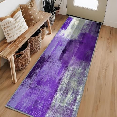 LOKMU Rutschfester Teppich, lila und grau, abstrakte Kunst, Heimdekoration, Teppich für Klassenzimmer, Wohnzimmer, Schlafzimmer, Esszimmer, Kinderzimmer, 7 x 15 cm LOKMU Rutschfester Teppich, lila und grau, abstrakte Kunst, Heimdekoration, Teppich für Klassenzimmer, Wohnzimmer, Schlafzimmer, Esszimmer, Kinderzimmer, 7 x 15 cm von LOKMU
