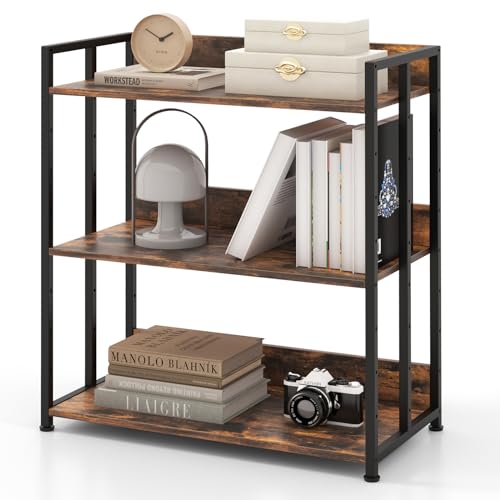 LOKO Industrielles Bücherregal mit 3 Ebenen, freistehendes Bücherregal mit verstellbaren Regalen, Metallrahmen & Anti-Kipp-Gerät, Display-Rack, Regal für Küche, Wohnzimmer, Arbeitszimmer, kleiner Raum LOKO Industrielles Bücherregal mit 3 Ebenen, freistehendes Bücherregal mit verstellbaren Regalen, Metallrahmen & Anti-Kipp-Gerät, Display-Rack, Regal für Küche, Wohnzimmer, Arbeitszimmer, kleiner Raum von LOKO