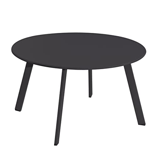 LOLAhome Beistelltisch, Metall, Schwarz, 70 x 70 x 40 cm von LOLAhome