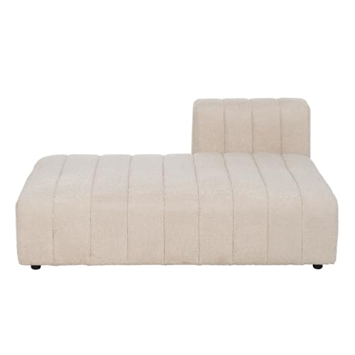 LOLAhome Modulares 2-Sitzer-Sofa, rechts, Beige, Lammfellgewebe, 148 x 100 x 66 cm von LOLAhome