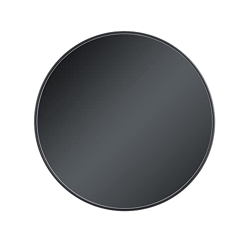 LOLAhome Runder Spiegel aus grauem getöntem Glas mit Metallverkleidung Ø 50 cm von LOLAhome