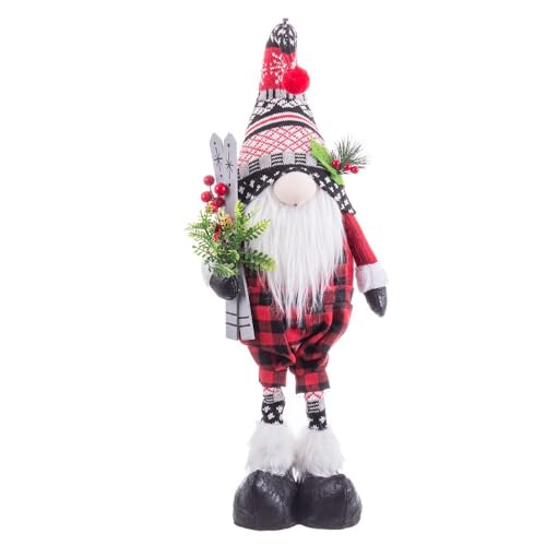 LOLAhome Stehender Weihnachtsmann aus rotem Stoff, 59 cm von LOLAhome