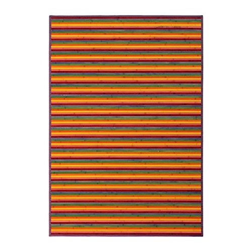 LOLAhome Teppich Wohnzimmer Pop Orange Bambus Dekoration 140 x 200 cm Iris, 140x200 von LOLAhome