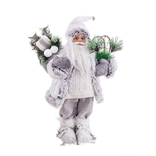 LOLAhome Weihnachtsmann-Figur mit weißem Stoffsack, 45 cm von LOLAhome