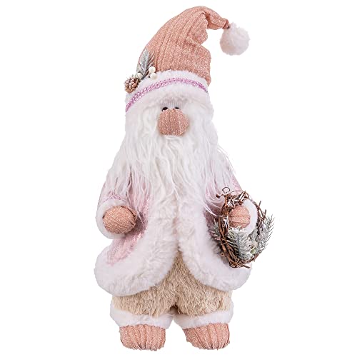 LOLAhome Weihnachtsmann-Puppe aus Polyfoam, Rosa, 52 cm von LOLAhome