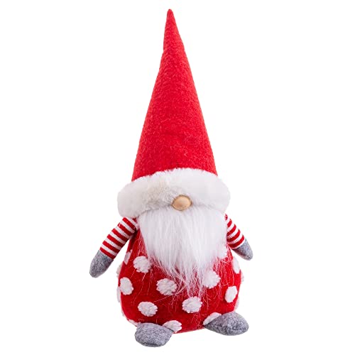 LOLAhome Weihnachtsmann-Puppe mit Tupfen aus Stoff und roten und weißen Haaren, 35 cm von LOLAhome