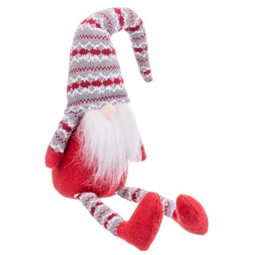 LOLAhome Weihnachtsmann mit Langen Beinen aus rotem Stoff, 60 cm von LOLAhome