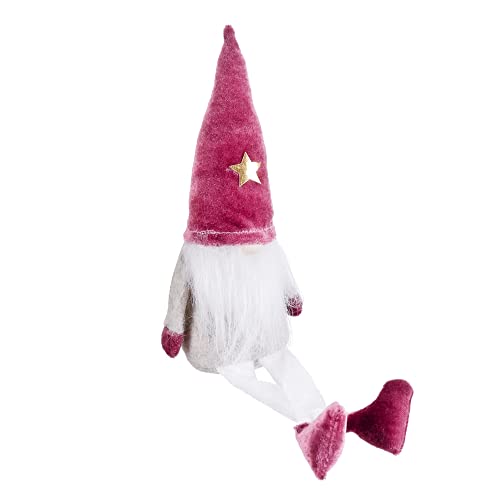 LOLAhome Weihnachtsmann mit Langen Beinen aus rotem und weißem Stoff, 30 cm von LOLAhome
