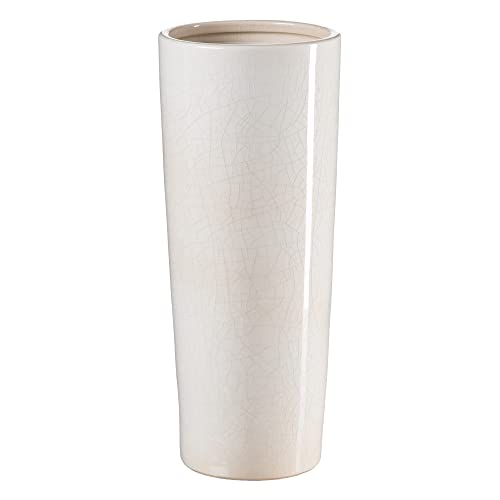 LOLAhome Zylindervase aus Keramik, beige, Ø 16 x 40 cm von LOLAhome