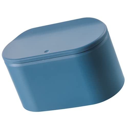 LOLIPPYY 1 Stück Drückmülleimer für Schreibtisch Stylischer Kunststoff Abfalleimer mit Deckel Blau Große Kapazität für Wohnzimmer und Büro Geruchsdicht Einfach zu Bedienen von LOLIPPYY