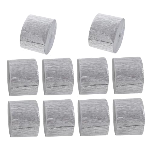 LOLIPPYY 10 Rollen Crepe Paper Streamers Silber Langlebig Flexibel für Geburtstag Shower DIY Partydeko Hochzeit Festliche Raumdekoration LOLIPPYY 10 Rollen Crepe Paper Streamers Silber Langlebig Flexibel für Geburtstag Shower DIY Partydeko Hochzeit Festliche Raumdekoration von LOLIPPYY