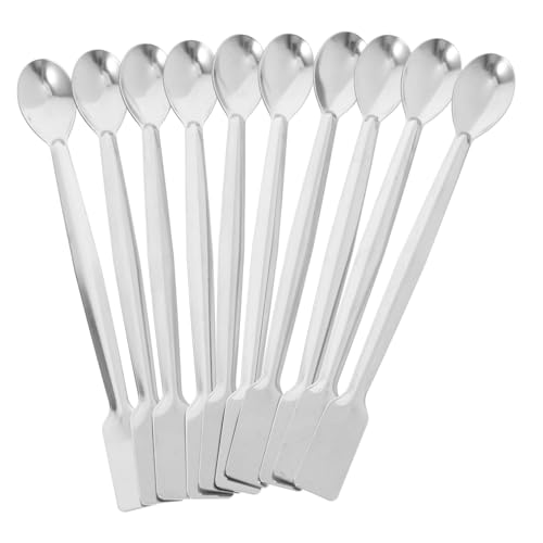 LOLIPPYY 10 Stück Teiliges Laborspatel Doppelseitige Mikrowaage Löffel mit Quadratischer Spitze Präzise Dosier und Probenlöffel für Labor Medizin und Reagenzienentnahme von LOLIPPYY