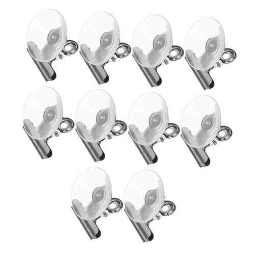 LOLIPPYY 10 Stück Teiliges Saugnapfclips mit Metallklammern Starke Haftung Glas und Glatten Oberflächen Wiederverwendbar Vielseitig für Fenster Türen Notizen und Tickets Einfach ohne von LOLIPPYY