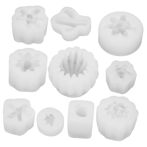 LOLIPPYY 10 Stück Teiliges Silikon kerzenform für DIY Duftkerzen Sukkulentenform Flexibel Wiederverwendbar für Seifenherstellung Handwerk und Aromatherapie von LOLIPPYY