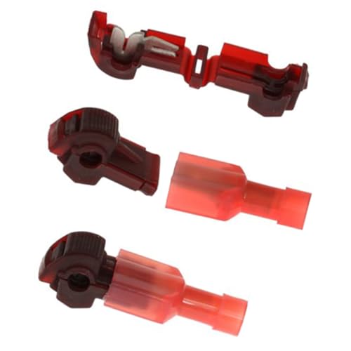 LOLIPPYY 10 Stück Teiliges T Förmiges Kabelverbinder aus Galvanisiertem Messing Temperaturbeständig bis C für Mm² Autoelektrik Rotes Crimpkabelanschluss Kit mit Flachen Steckern von LOLIPPYY