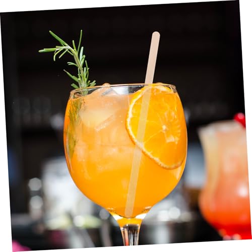 LOLIPPYY 100 Stück Biologisch Abbaubare Holz rührstäbchen Leichte Holzstäbchen zum Mischen von Heißgetränken und Cocktails Geeignet für Kaffee Tee Eisbecher und Milchtee Wiederverwendbar von LOLIPPYY