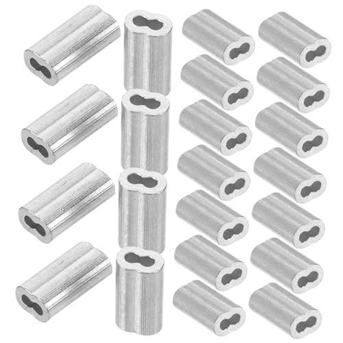 LOLIPPYY 100 Stück Förmige Aluminium Drahtseilpresshülsen Doppelloch Kabel Crimpverbinder Verschleißfest Leicht und Robust Einfache Montage für Drahtseil Zubehör und Kabelverbindung von LOLIPPYY